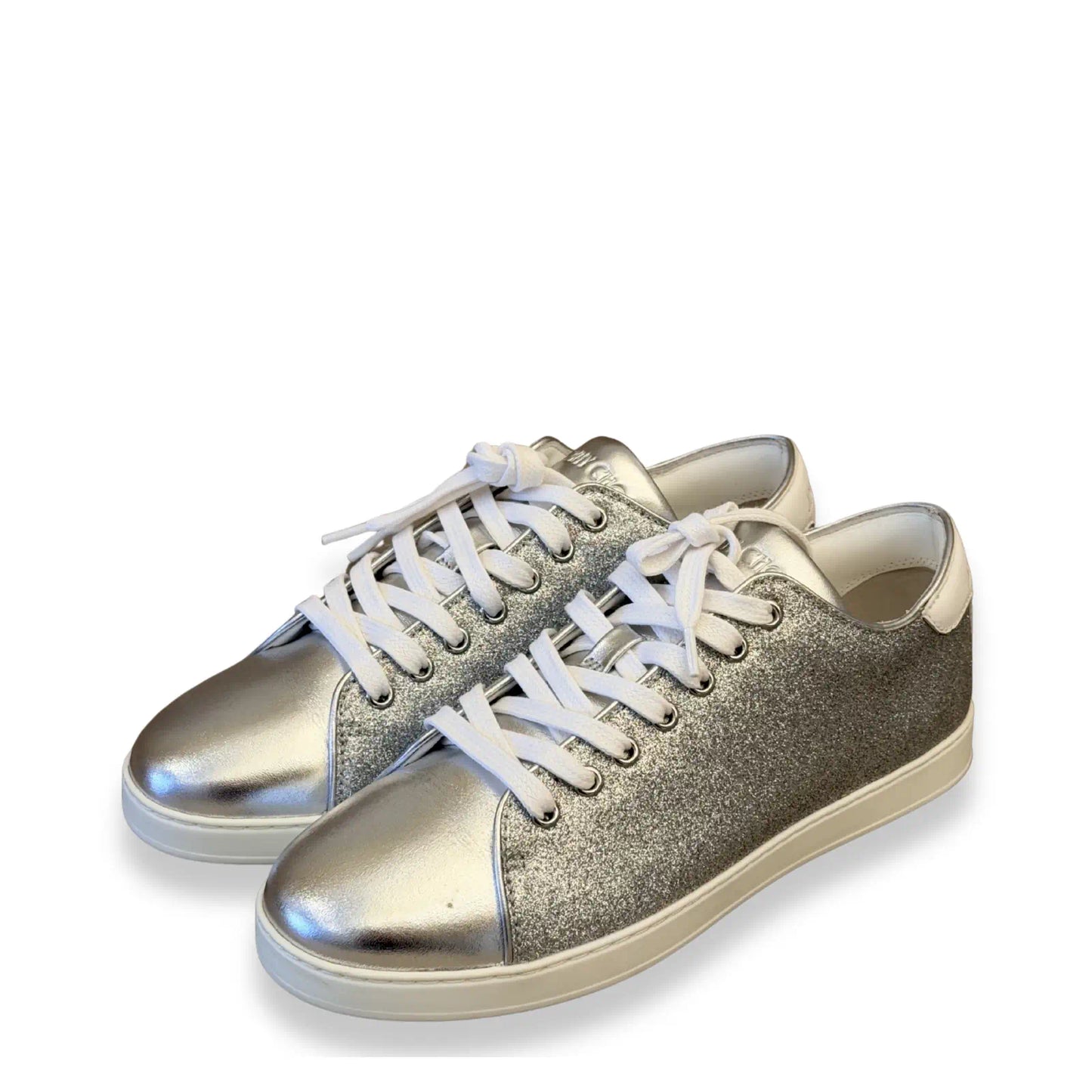 JIMMY CHOO SILVER GLITTER SNEAKERS