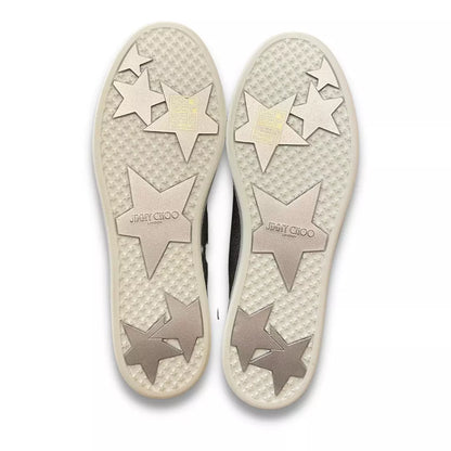 JIMMY CHOO SILVER GLITTER SNEAKERS