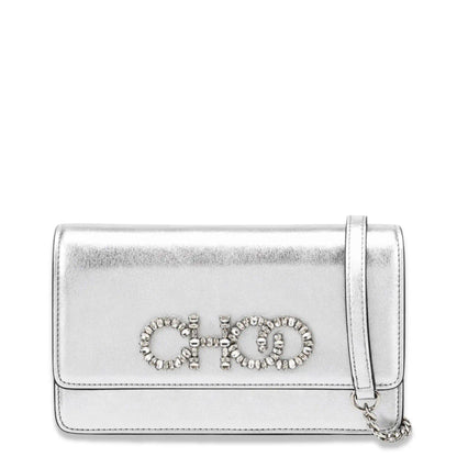 JIMMY CHOO SILVER KALINA CROSSBODY BAG