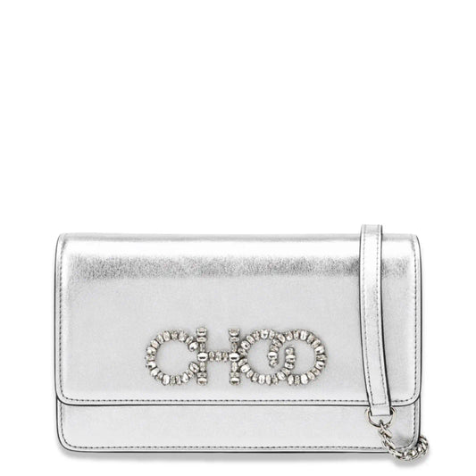 JIMMY CHOO SILVER KALINA CROSSBODY BAG