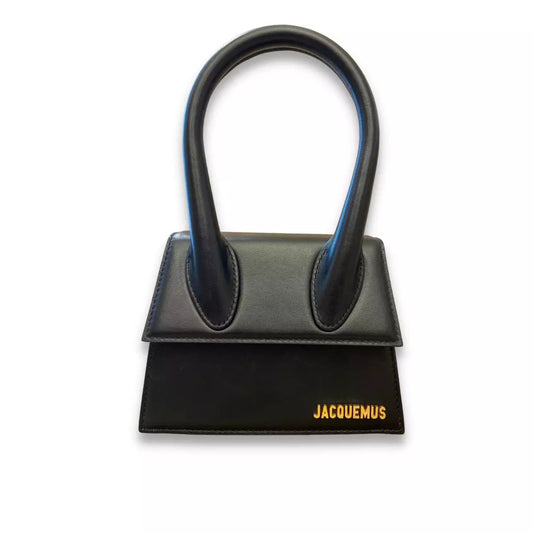 JACQUEMUS BLACK LEATHER LE CHIQUITO MOYEN BAG