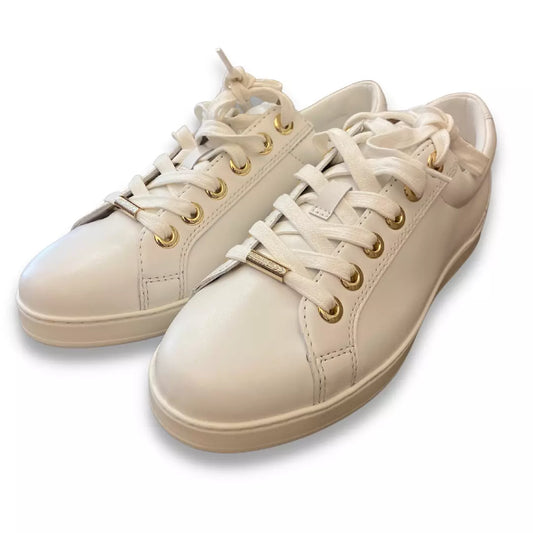 JIMMY CHOO WHITE CALF TRAINERS W/STARS