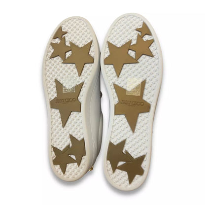 ZAPATILLAS DEPORTIVAS JIMMY CHOO DE PANTORRILLA BLANCAS CON ESTRELLAS