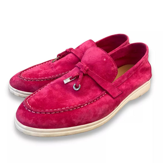 LORO PIANA PINK SUMMER WALK LOAFERS