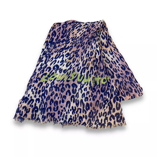 LOUIS VUITTON LEOPARD CASHMERE SCARF