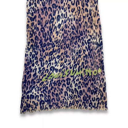 LOUIS VUITTON LEOPARD CASHMERE SCARF
