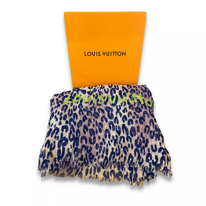 LOUIS VUITTON LEOPARD CASHMERE SCARF