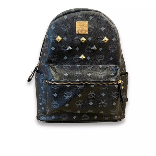 MOCHILA DE CUERO NEGRO MCM
