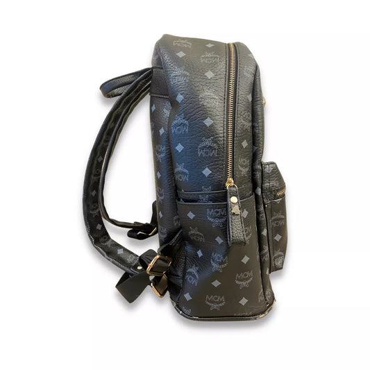 MOCHILA DE CUERO NEGRO MCM
