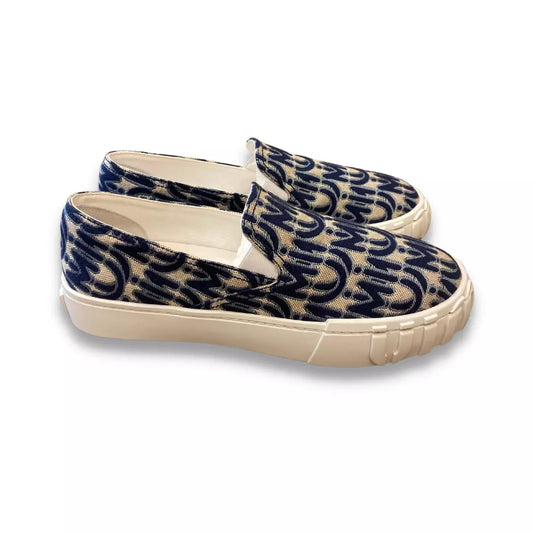 MIU  MIU BLUE MONOGRAM PRINT SNEAKERS