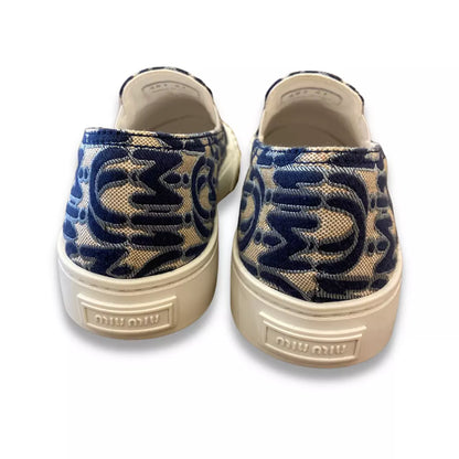 ZAPATILLAS MIU MIU CON ESTAMPADO DE MONOGRAMA AZUL
