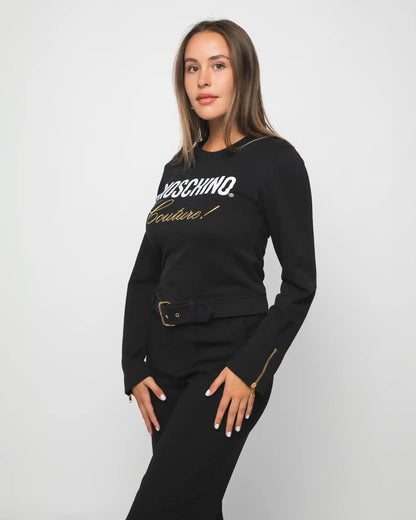 MOSCHINO COUTURE BLACK HOODIE
