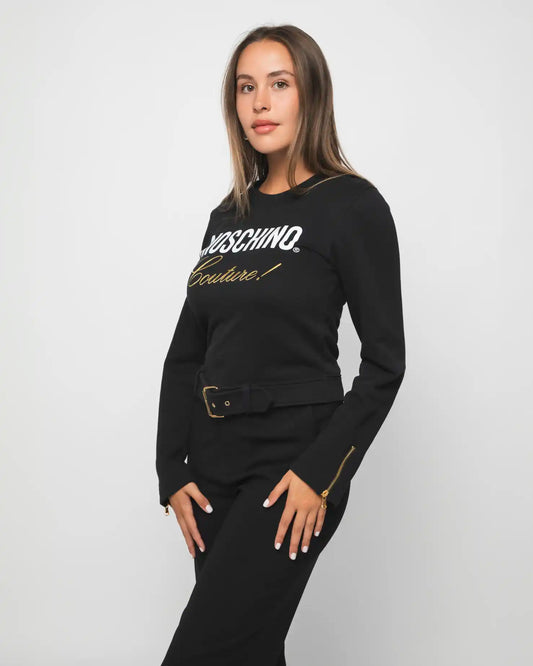 MOSCHINO COUTURE BLACK HOODIE