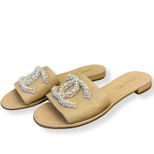 CHANCLAS CHANEL NUDE PEARL CC