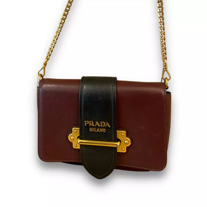 Prada BROWN LEATHER CAHIER BAG
