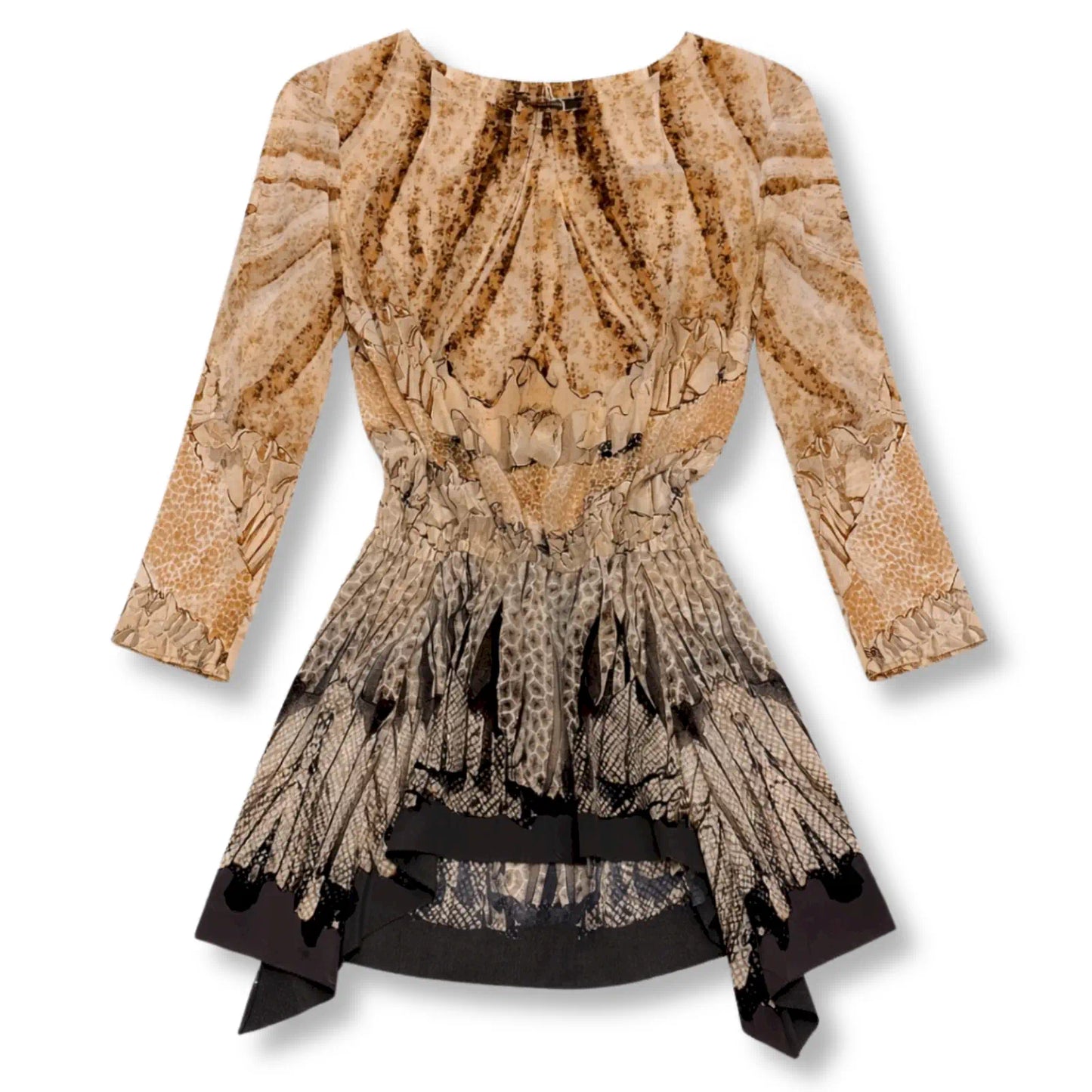ROBERTO CAVALLI BROWN PRINT DRESS
