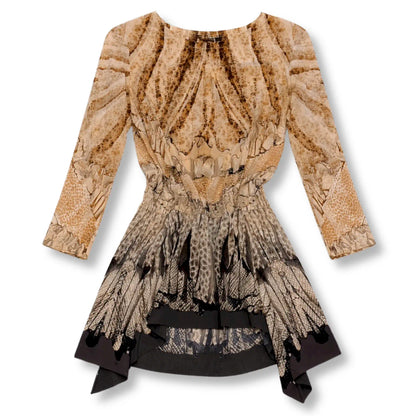 ROBERTO CAVALLI BROWN PRINT DRESS