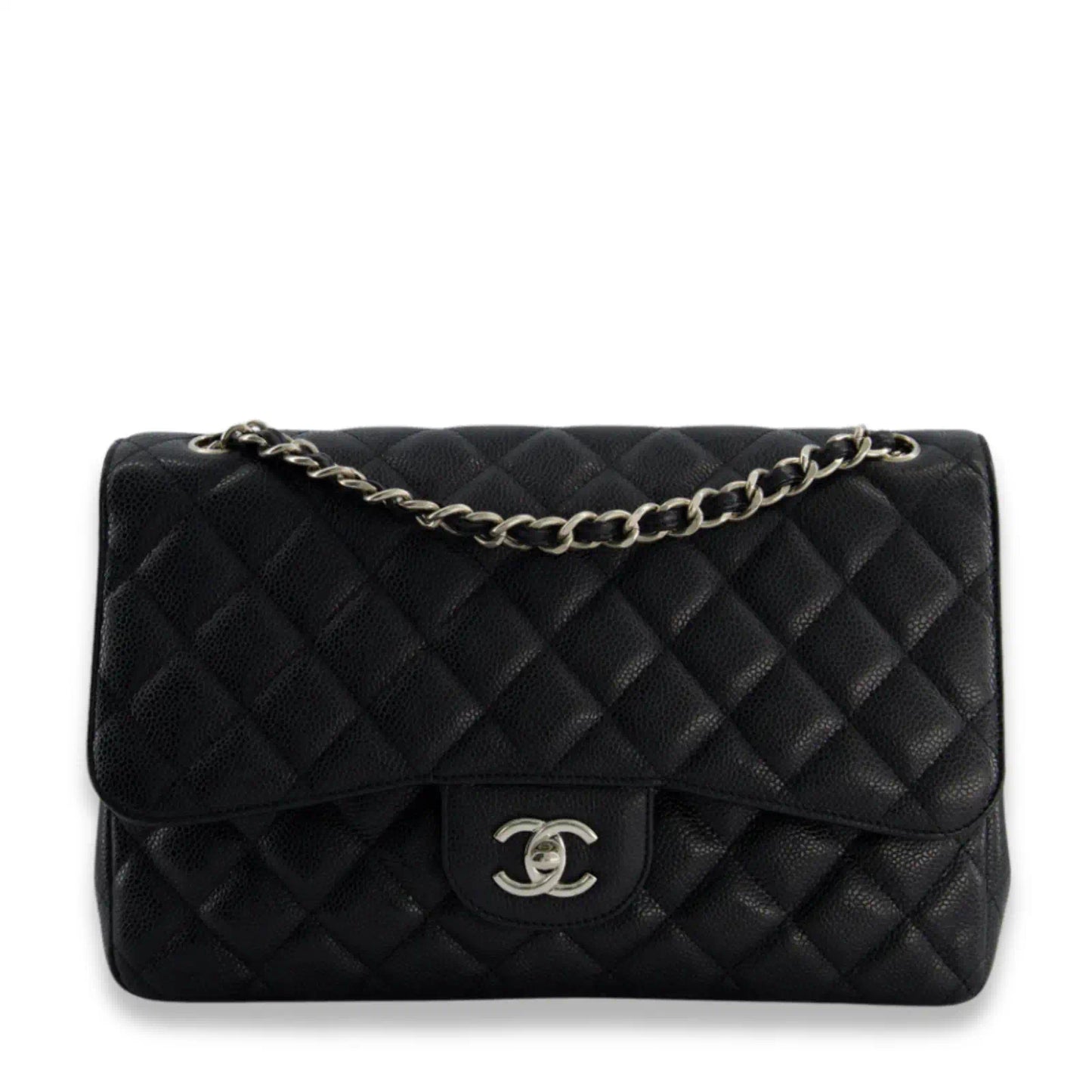 CHANEL BLACK JUMBO CLASSIC FLAP BAG