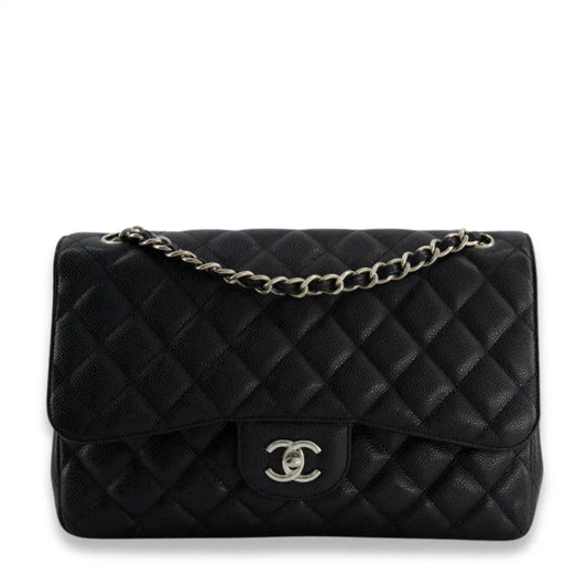 CHANEL BLACK JUMBO CLASSIC FLAP BAG