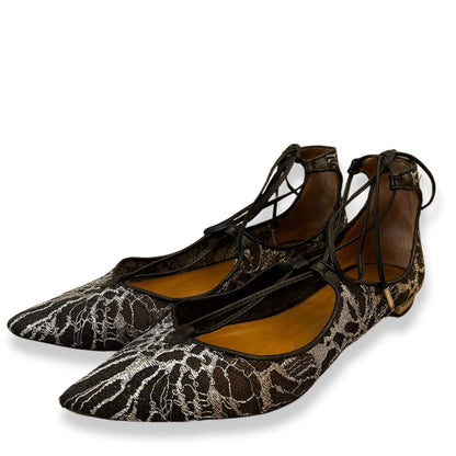 SANDALIAS PLANAS CON PUNTA Y CORDONES AQUAZZURA CHRISTY