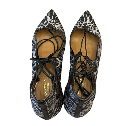 SANDALIAS PLANAS CON PUNTA Y CORDONES AQUAZZURA CHRISTY
