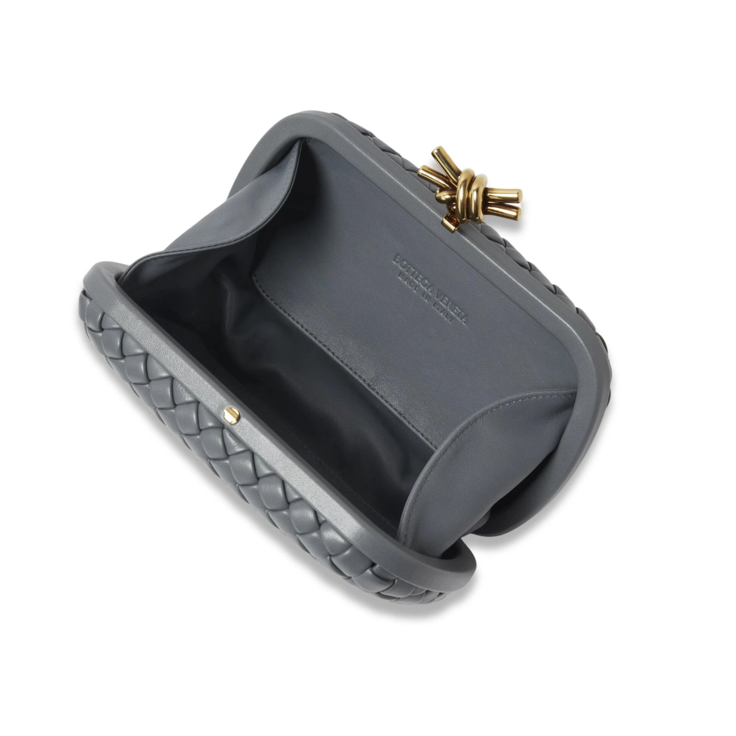 BOTTEGA VENETA GREY MINAUDIERE CLUTCH