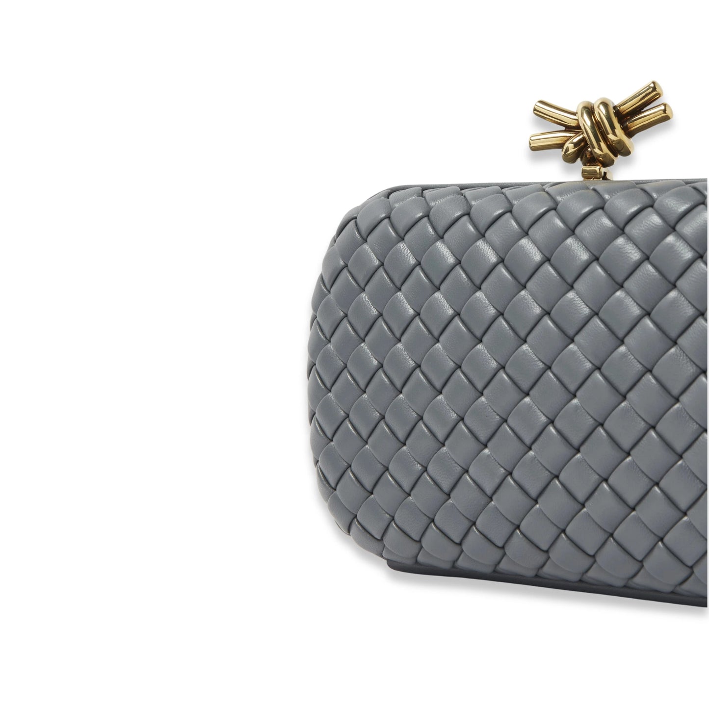 BOTTEGA VENETA GREY MINAUDIERE CLUTCH