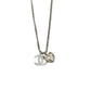 CHANEL HEART CRYSTAL SILVER NECKLACE