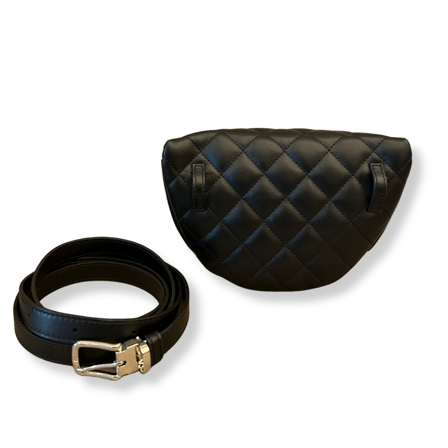 CHANEL WAIST QUILTED BLACK BAG