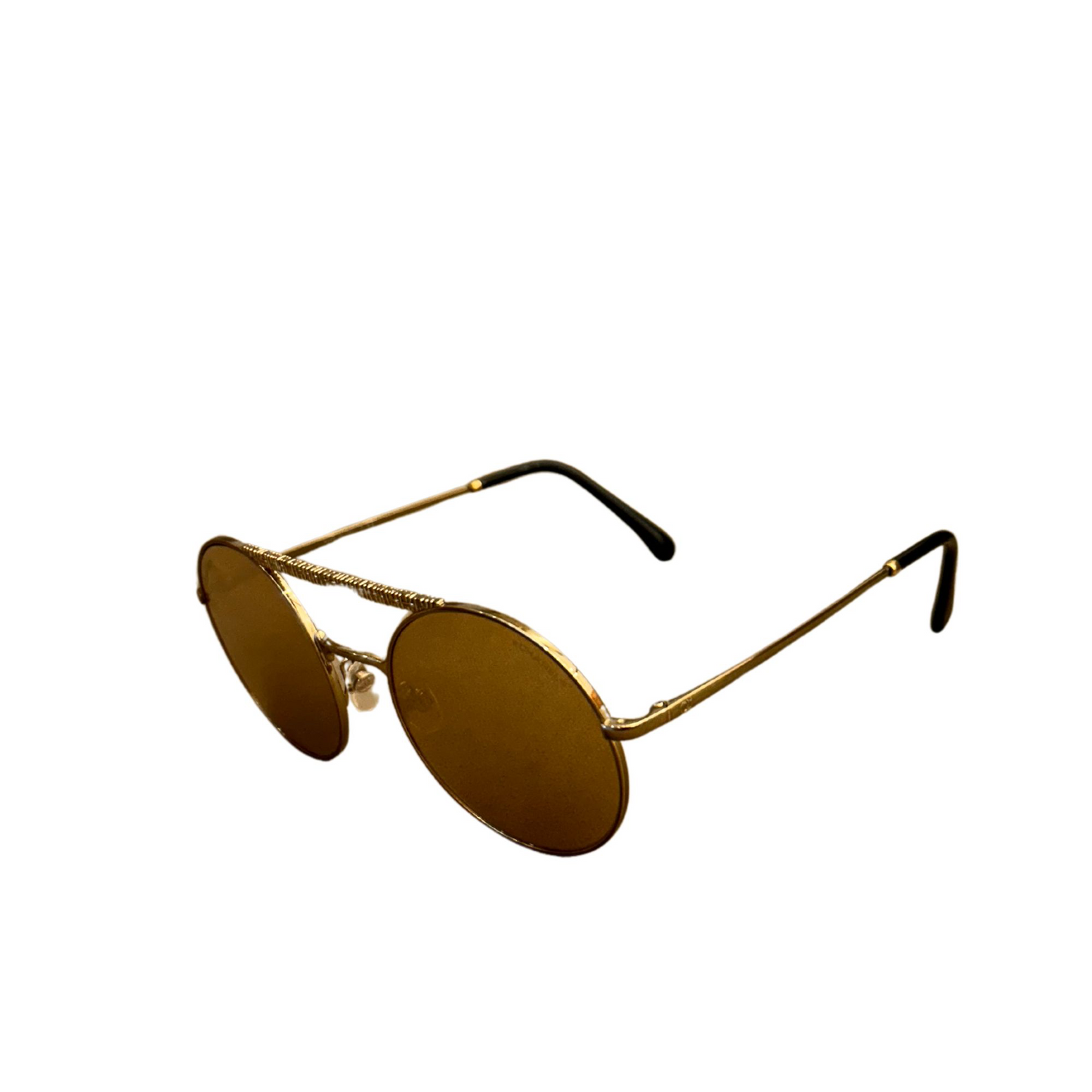 CHANEL GOLD METAL SUNGLASSES