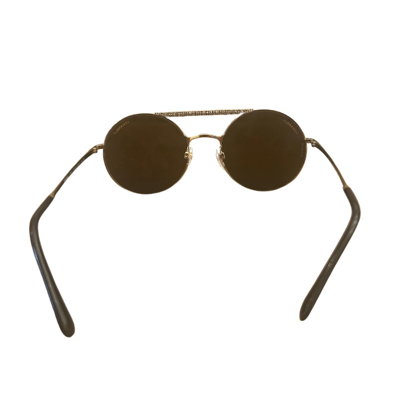 CHANEL GOLD METAL SUNGLASSES