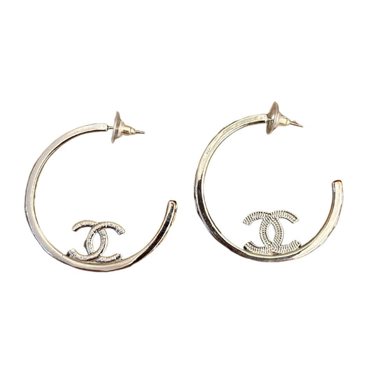 CHANEL LARGE HOOP EARRINGS