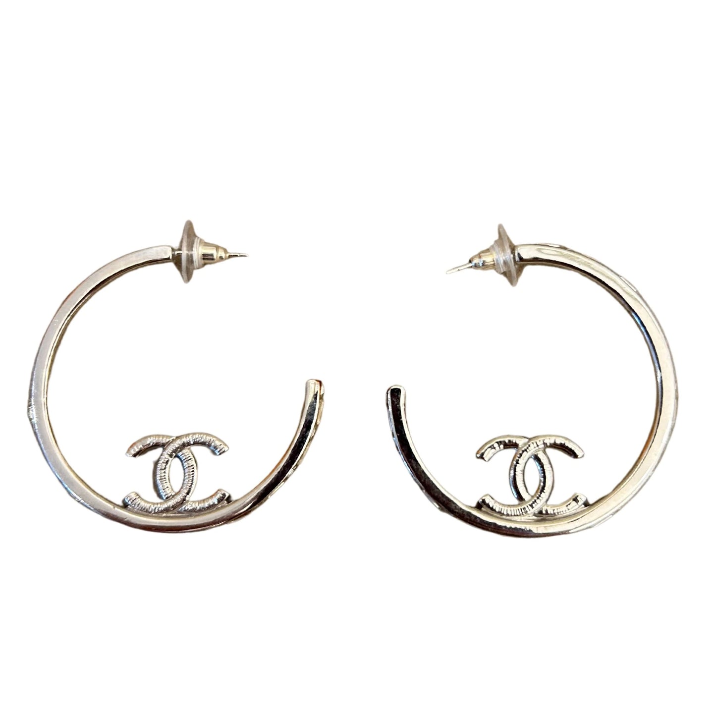 CHANEL LARGE HOOP EARRINGS