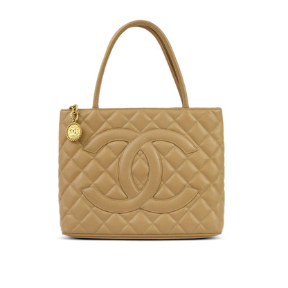 BOLSO TOTE MEDALLÓN BEIGE DE CHANEL