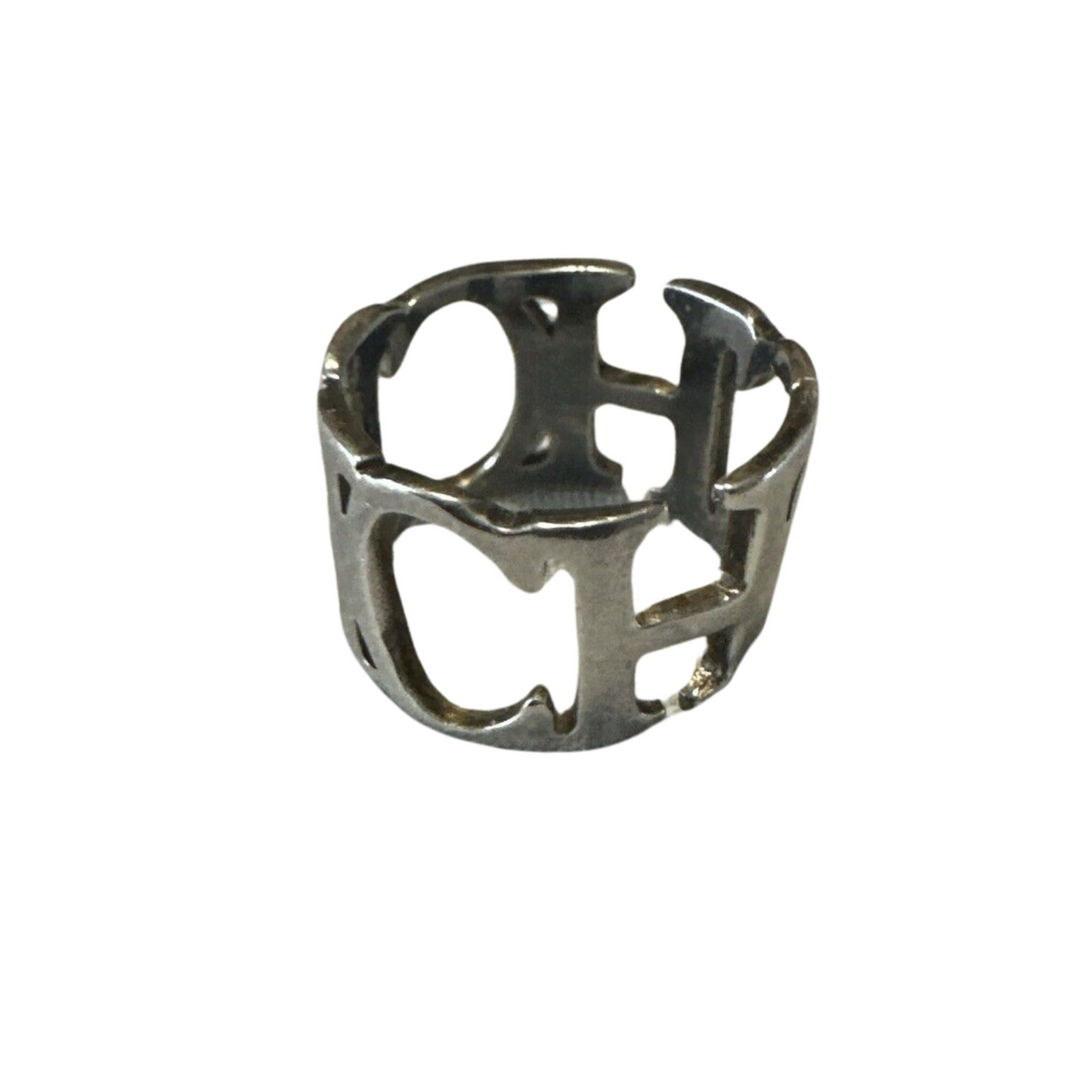 CAROLINA HERRERA SILVER LOGO RING