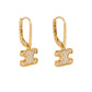 CELINE TRIOMPHE RHINESTONE EARRINGS IN BRASS WITH GOLD FINISH AND CRYSTALS
