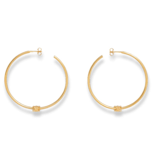 CELINE TRIOMPHE LARGE HOOPS IN BRASS WITH GOLD FINISH GOLD