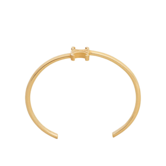 CELINE TRIOMPHE ASYMMETRIC CUFF IN BRASS WITH GOLD FINISH GOLD
