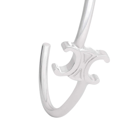 Brazalete asimétrico CELINE TRIOMPHE de latón con acabado en rodio