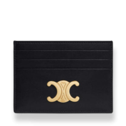 TARJETERO CELINE TRIOMPHE DE PIEL DE BECERRO BRILLANTE NEGRO