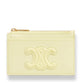 CELINE ZIPPED CARD HOLDER CUIR TRIOMPHE IN SHINY CALFSKIN LIGHT YELLOW
