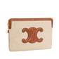 CELINE SMALL POUCH WITH STRAP CUIR TRIOMPHE IN TEXTILE AND CALFSKIN