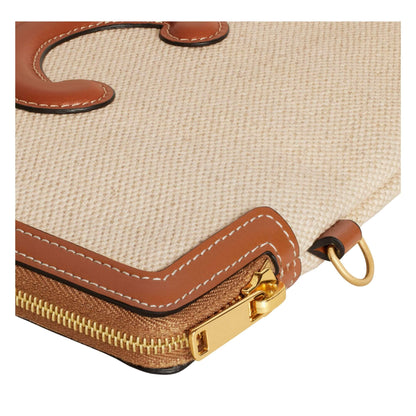 BOLSO PEQUEÑO CELINE CON CORREA CUIR TRIOMPHE EN TEXTIL Y PIEL DE BECERRO