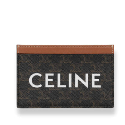 TARJETA CELINE EN LONA TRIOMPHE CON ESTAMPADO CELINE TAN