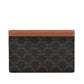 CELINE CARD HOLDER IN TRIOMPHE CANVAS WITH CELINE PRINT TAN