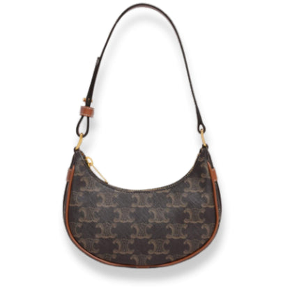 CELINE MINI AVA IN TRIOMPHE CANVAS AND CALFSKIN TAN