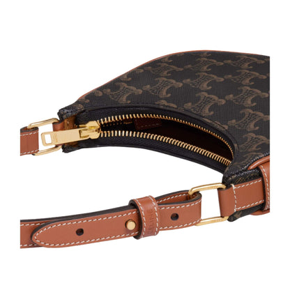CELINE MINI AVA IN TRIOMPHE CANVAS AND CALFSKIN TAN