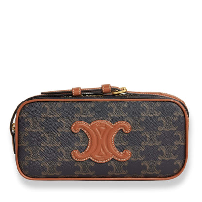 BOLSO DE HOMBRO CELINE MINI CAMERA CUIR TRIOMPHE EN LONA TRIOMPHE Y PIEL DE BECERRO