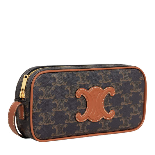 BOLSO DE HOMBRO CELINE MINI CAMERA CUIR TRIOMPHE EN LONA TRIOMPHE Y PIEL DE BECERRO