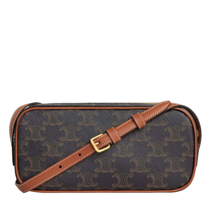 BOLSO DE HOMBRO CELINE MINI CAMERA CUIR TRIOMPHE EN LONA TRIOMPHE Y PIEL DE BECERRO